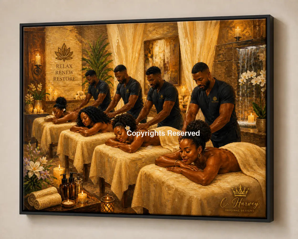 Exhale - black wood frame 18x24
