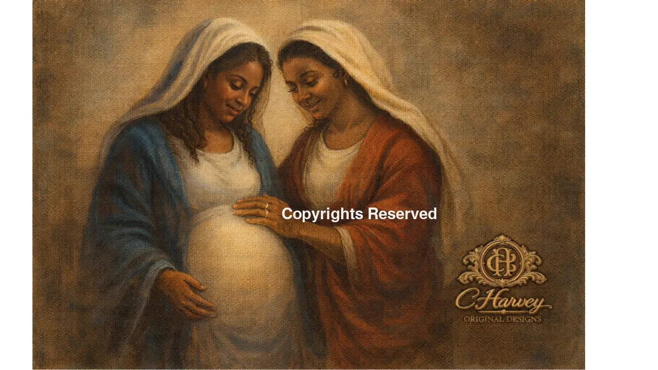 Mary and Elizabeth moment - unframed gallery wrapped canvas