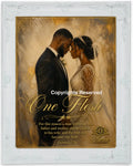 one flesh - 16 x 20 white ornate frame