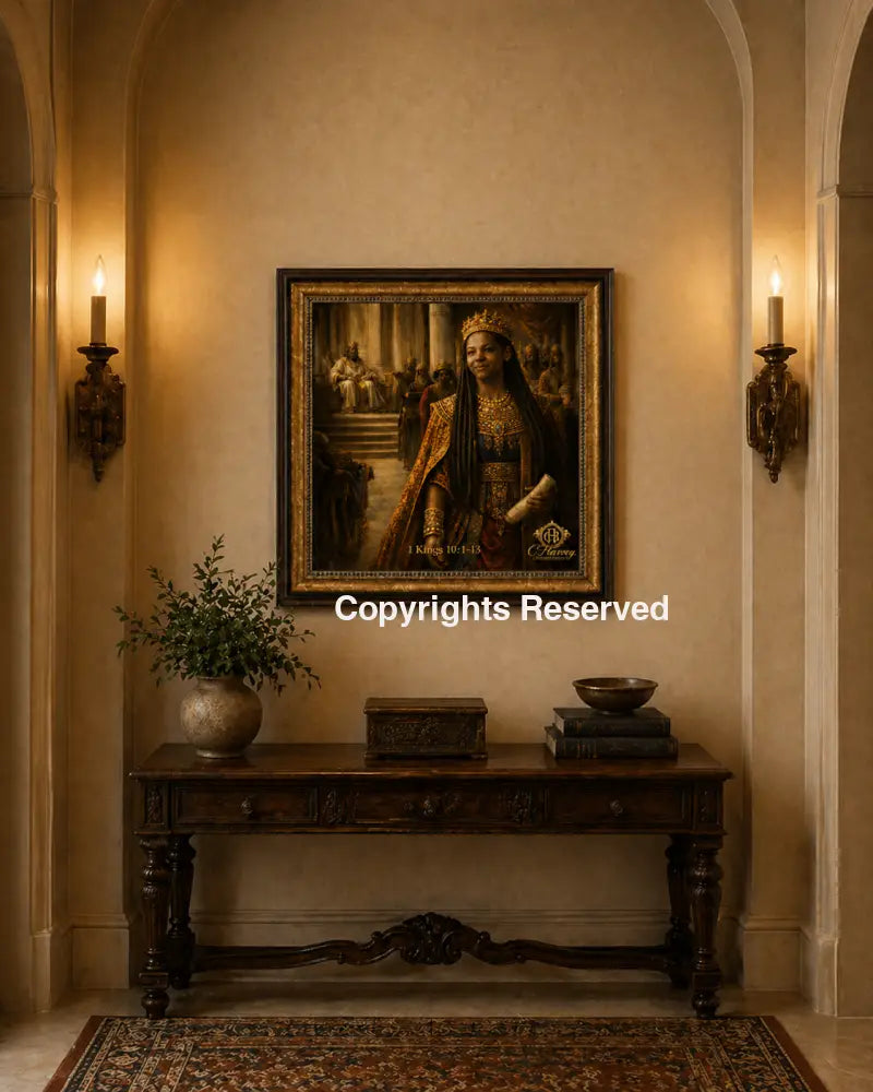 Queen Sheba - premium wood bronze frame