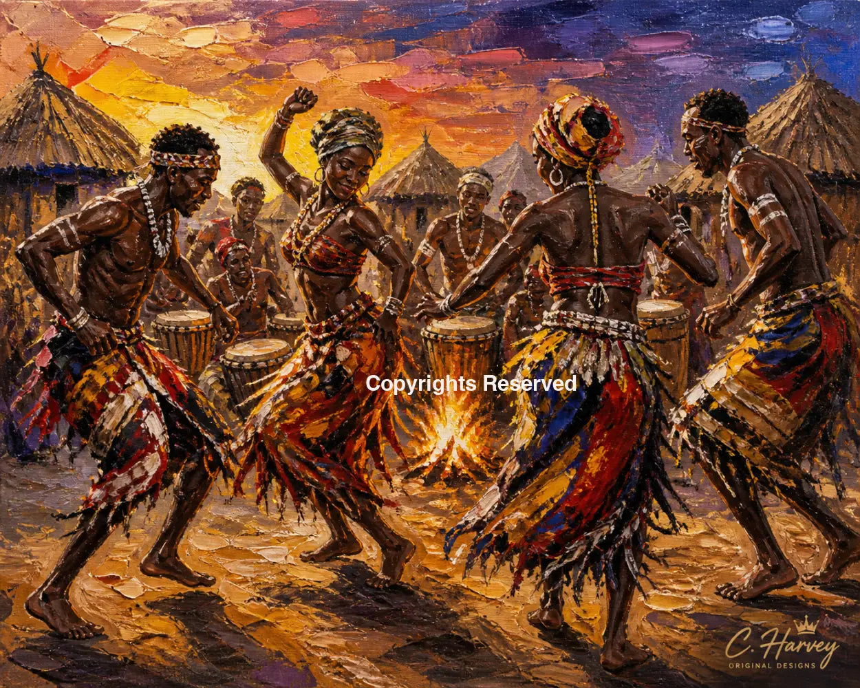 Tribal Dance - 18x24 standard wrapped canvas